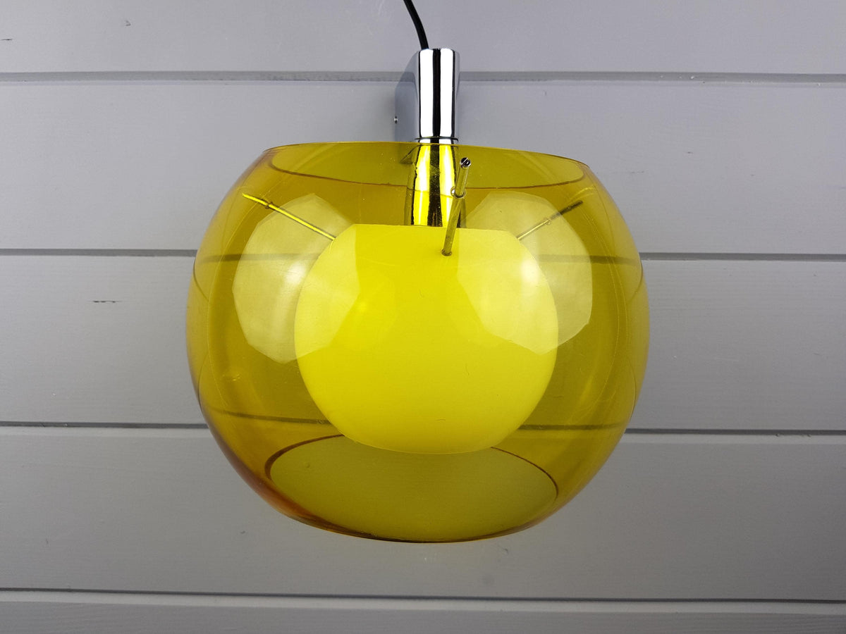 Vintage ROSSETTI Italy Yellow Wall Lamp – Mid-Century Modern Plastic Sconce – Italian Design 1970s