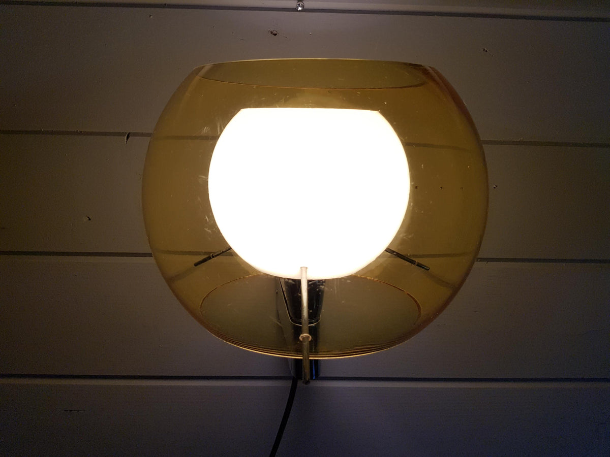 Vintage ROSSETTI Italy Yellow Wall Lamp – Mid-Century Modern Plastic Sconce – Italian Design 1970s