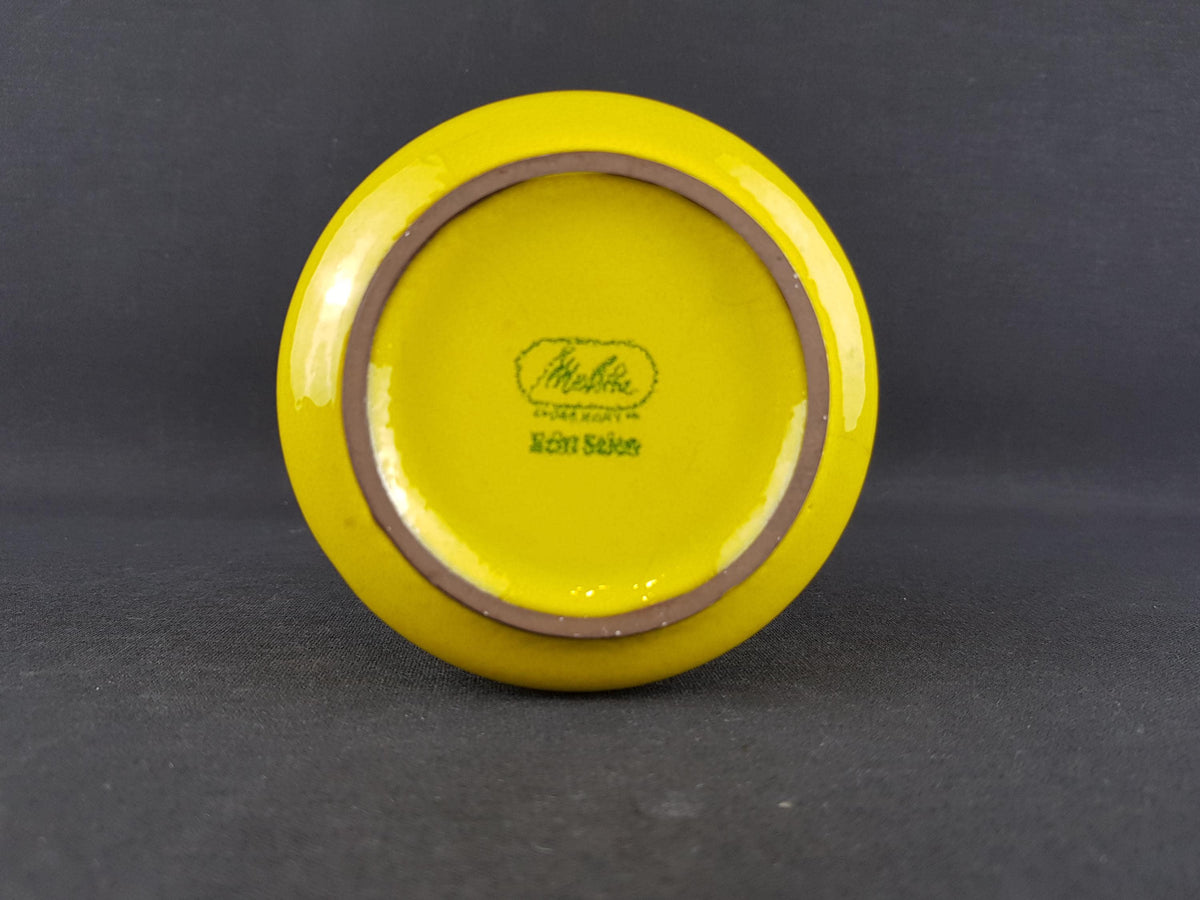 Vintage MELITTA Vibrant Small Yellow Vase West German Pottery 1970s