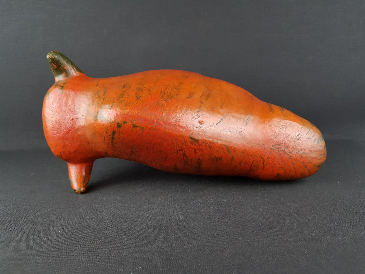 XL Vintage RUSCHA KERAMIK Bull with Vulkano decor West German Pottery 1960s by Kurt Tschörner