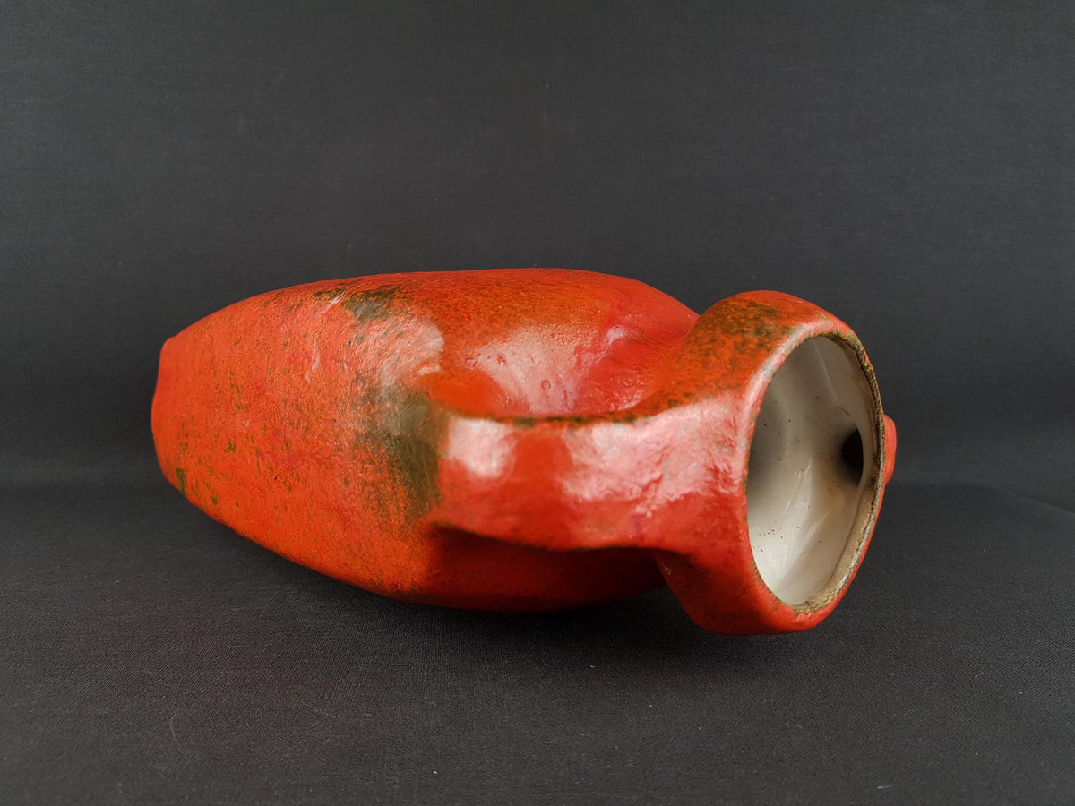 Vintage RUSCHA KERAMIK Vase with VULKANO decor by Kurt Tschorner 66-1 West German Pottery 1960s