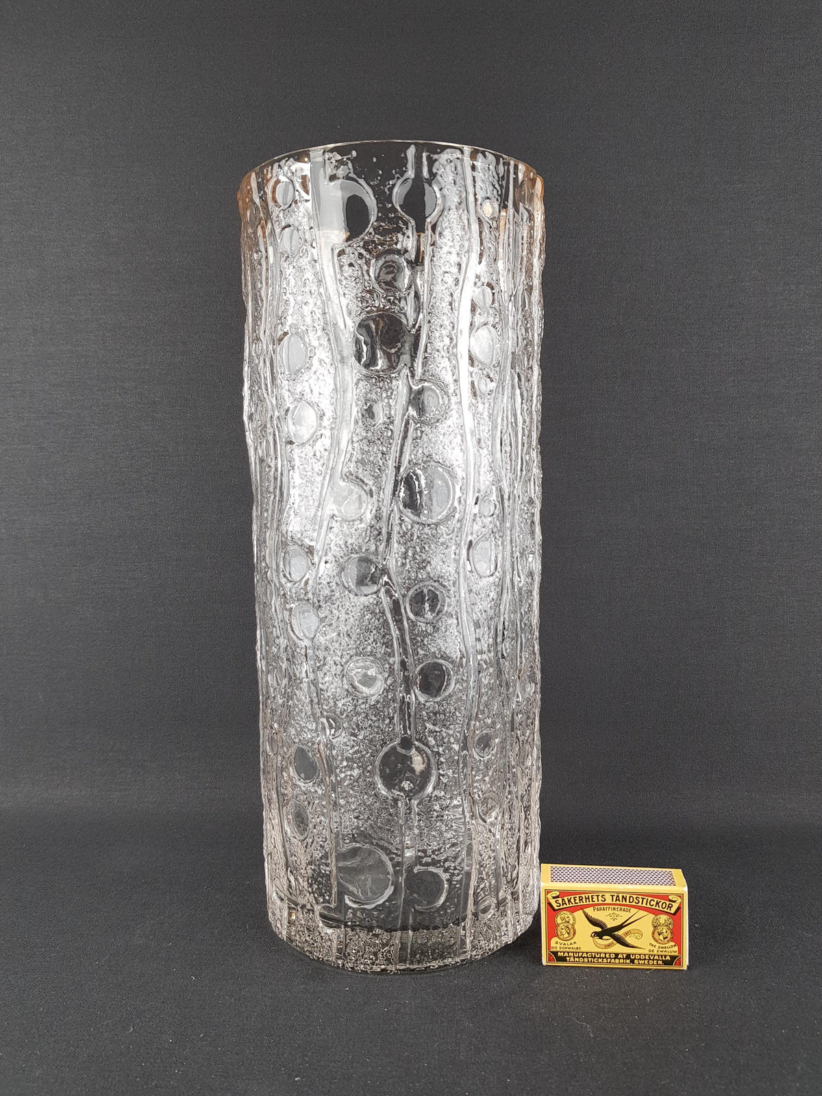 Vintage PUKEBERG GLASS Vase by Uno Westerberg 1970s Sweden