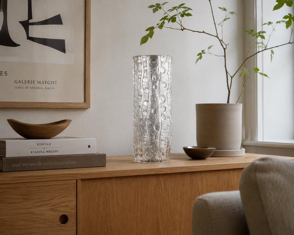 Vintage PUKEBERG GLASS Vase by Uno Westerberg 1970s Sweden