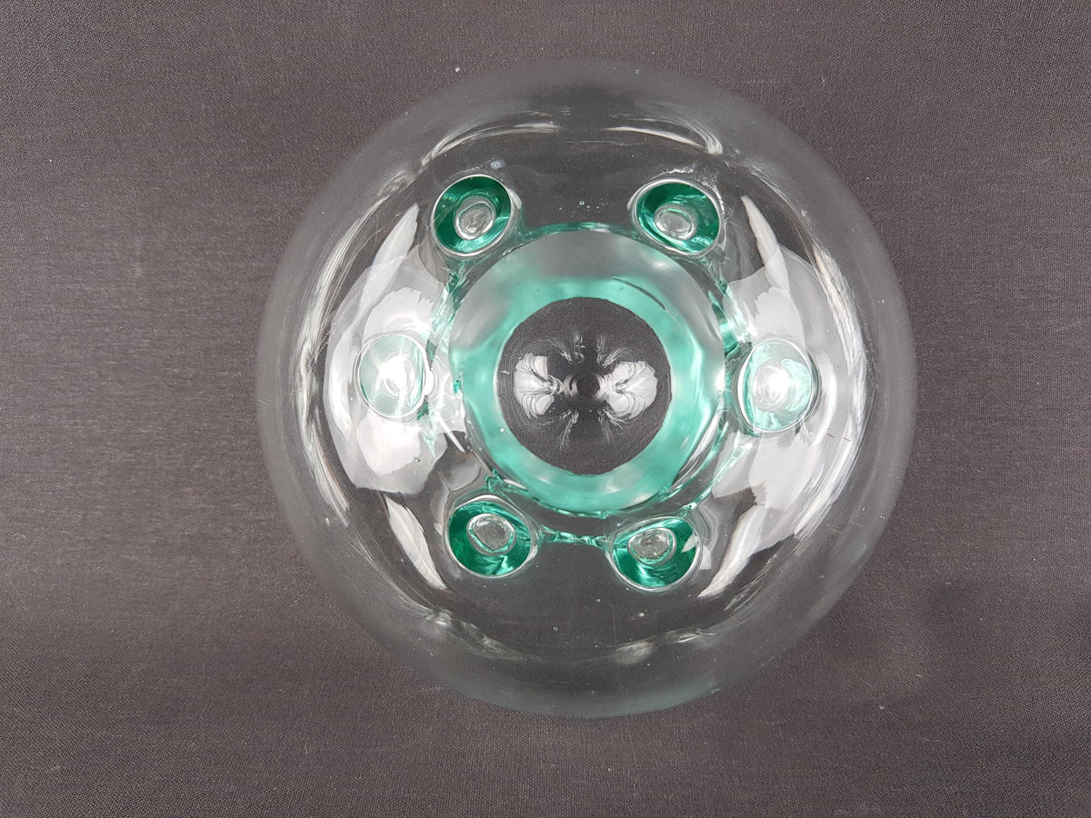 Vintage DRAGAN DROBNJAK Ikebana Sculpture Ice Blue Art Glass 9 October Glass Factory Serbia 1970s