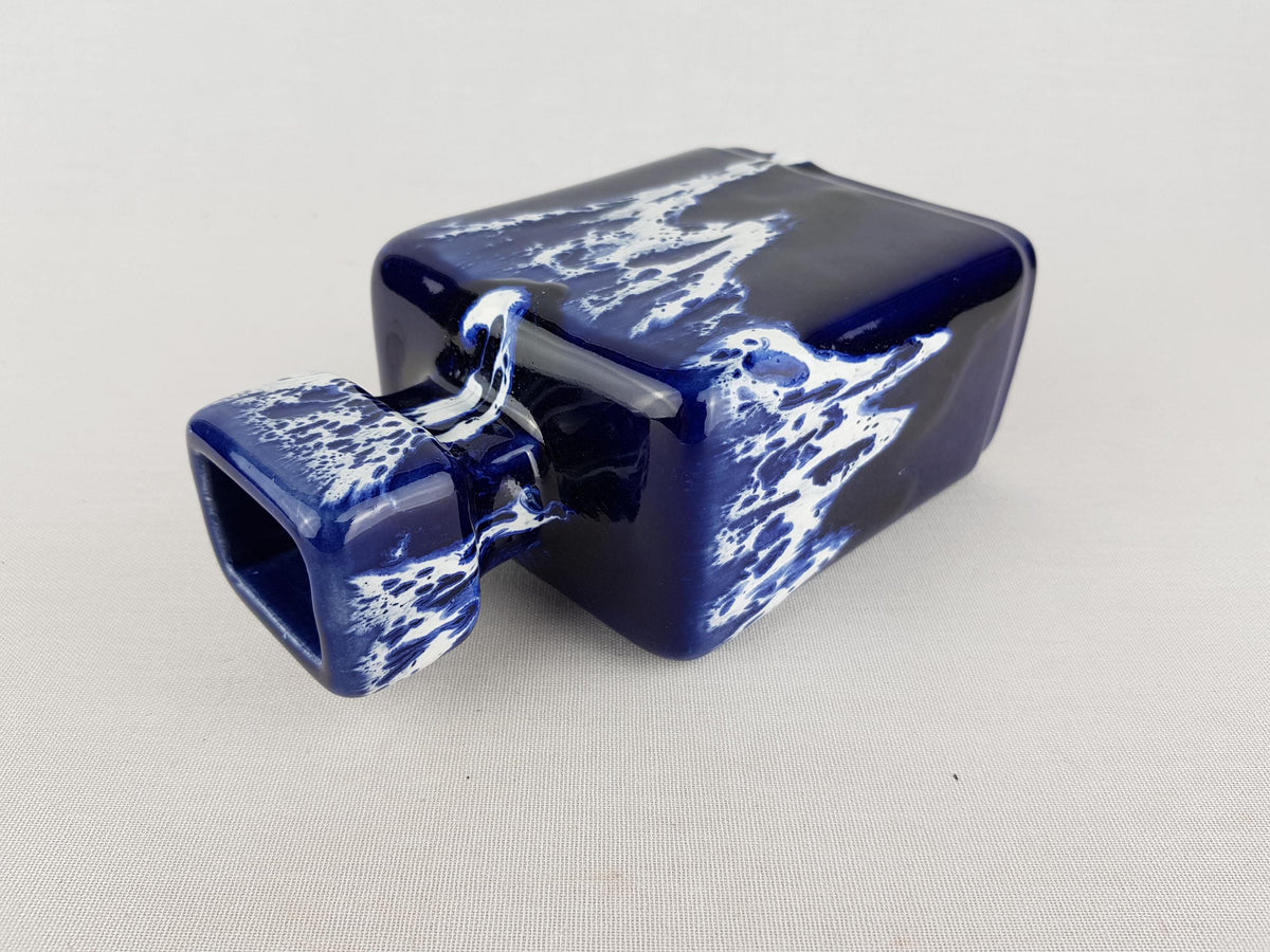 Vintage JOPEKO KERAMIK Ink Blue and White Vase "Blau-weiß" Decor 912-16 West German Pottery 1970s