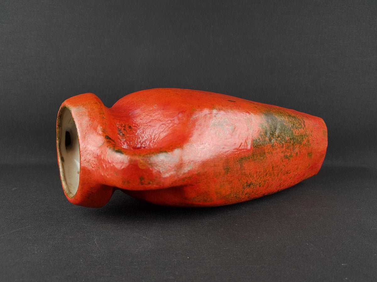 Vintage RUSCHA KERAMIK Vase with VULKANO decor by Kurt Tschorner 66-1 West German Pottery 1960s