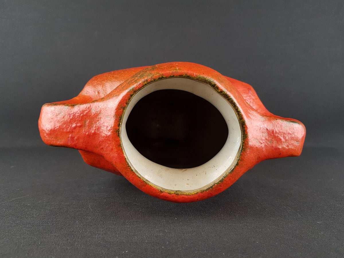 Vintage RUSCHA KERAMIK Vase with VULKANO decor by Kurt Tschorner 66-1 West German Pottery 1960s