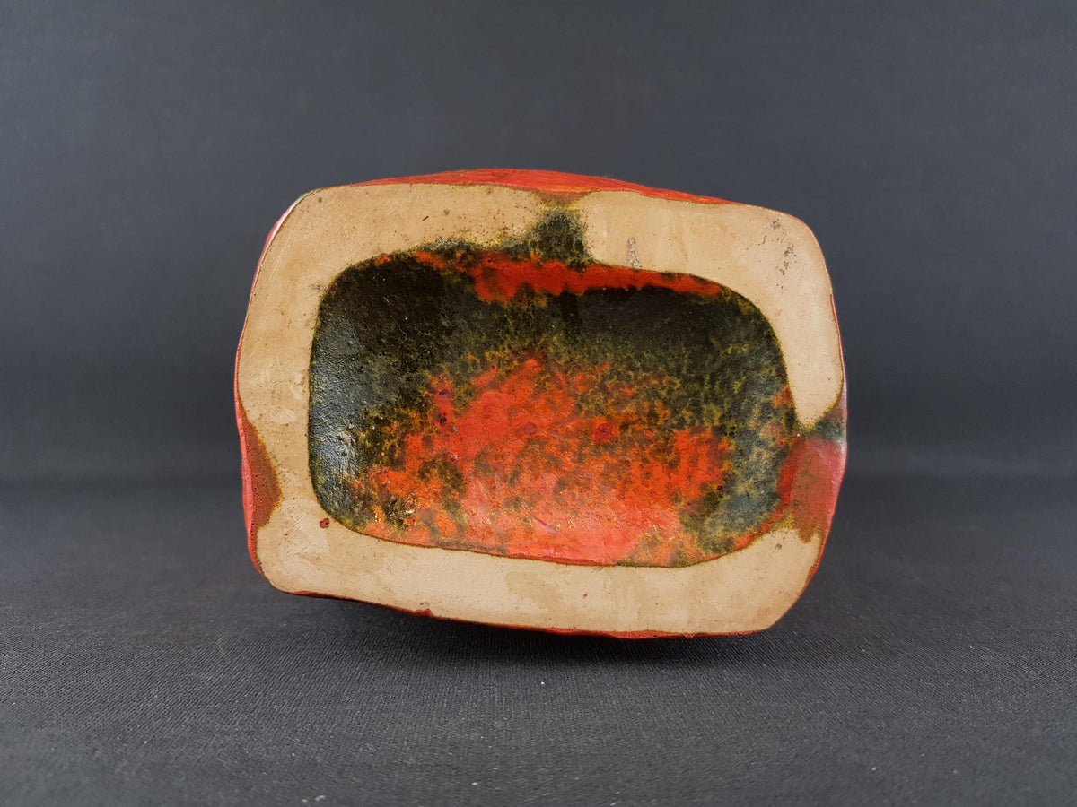 Vintage RUSCHA KERAMIK Vase with VULKANO decor by Kurt Tschorner 66-1 West German Pottery 1960s