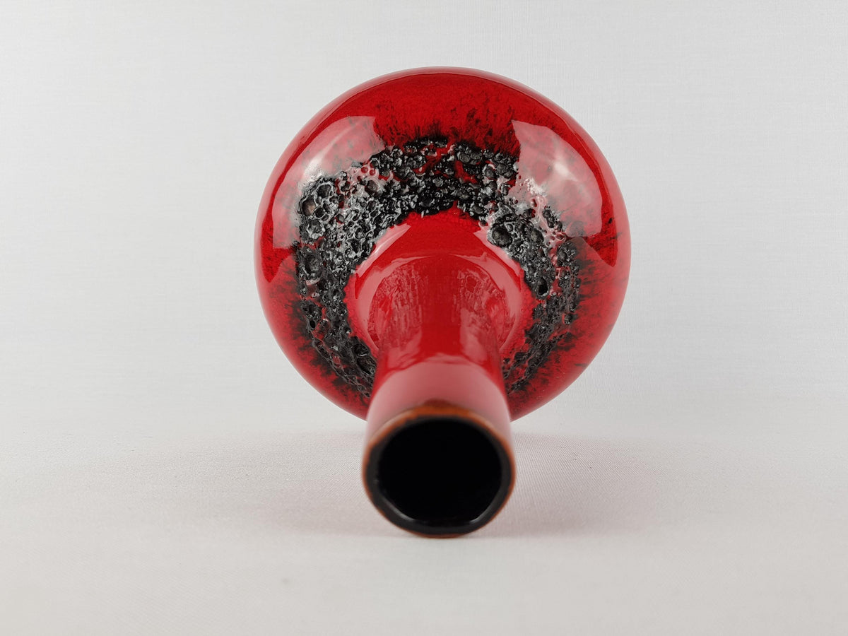 Vintage KREUTZ KERAMIK Red Fat Lava Vase 428 West German Pottery 1970s