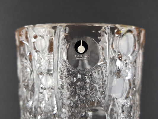 Vintage PUKEBERG GLASS Vase by Uno Westerberg 1970s Sweden