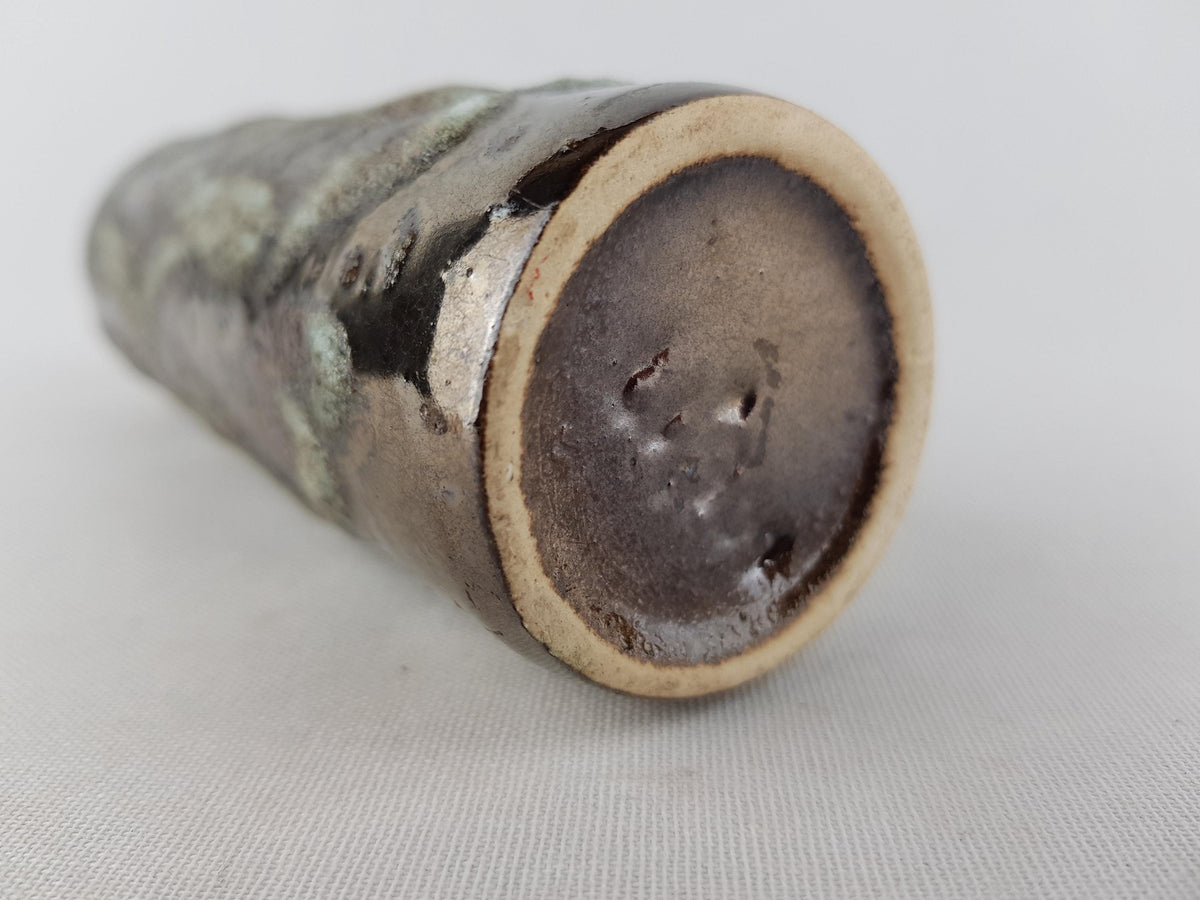 Vintage ES KERAMIK (Emons & Söhne) Brown and Beige Fat Lava Vase 606/17 West German Pottery 1970s