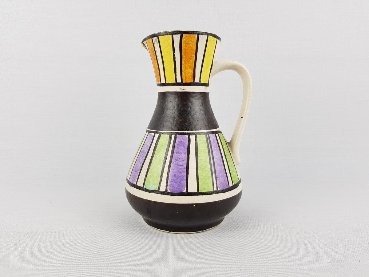 Vintage JASBA KERAMIK Handled Vase With "Athen" Decor 218 18 Form und Farbe Serie West-Germany 1950-60s