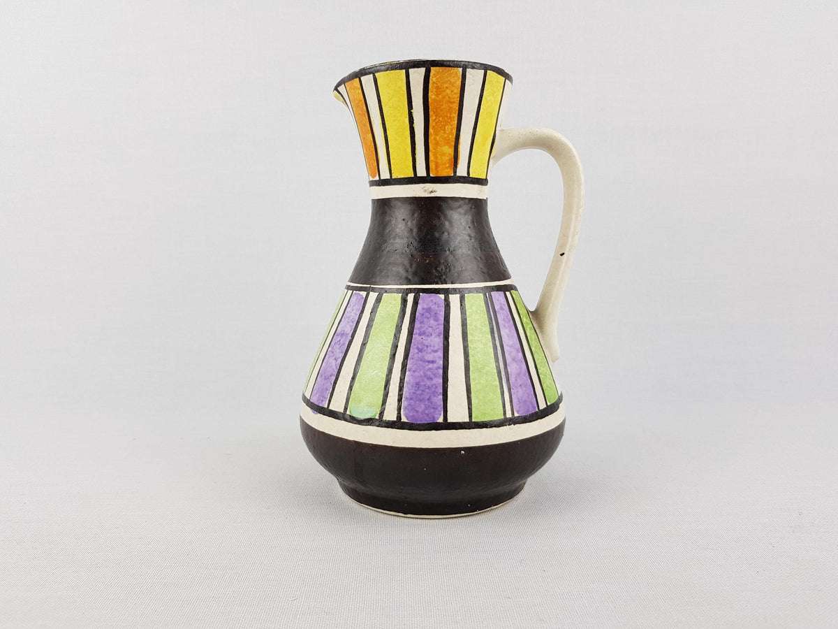 Vintage JASBA KERAMIK Handled Vase With "Athen" Decor 218 18 Form und Farbe Serie West-Germany 1950-60s
