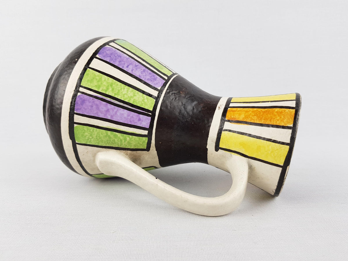 Vintage JASBA KERAMIK Handled Vase With "Athen" Decor 218 18 Form und Farbe Serie West-Germany 1950-60s