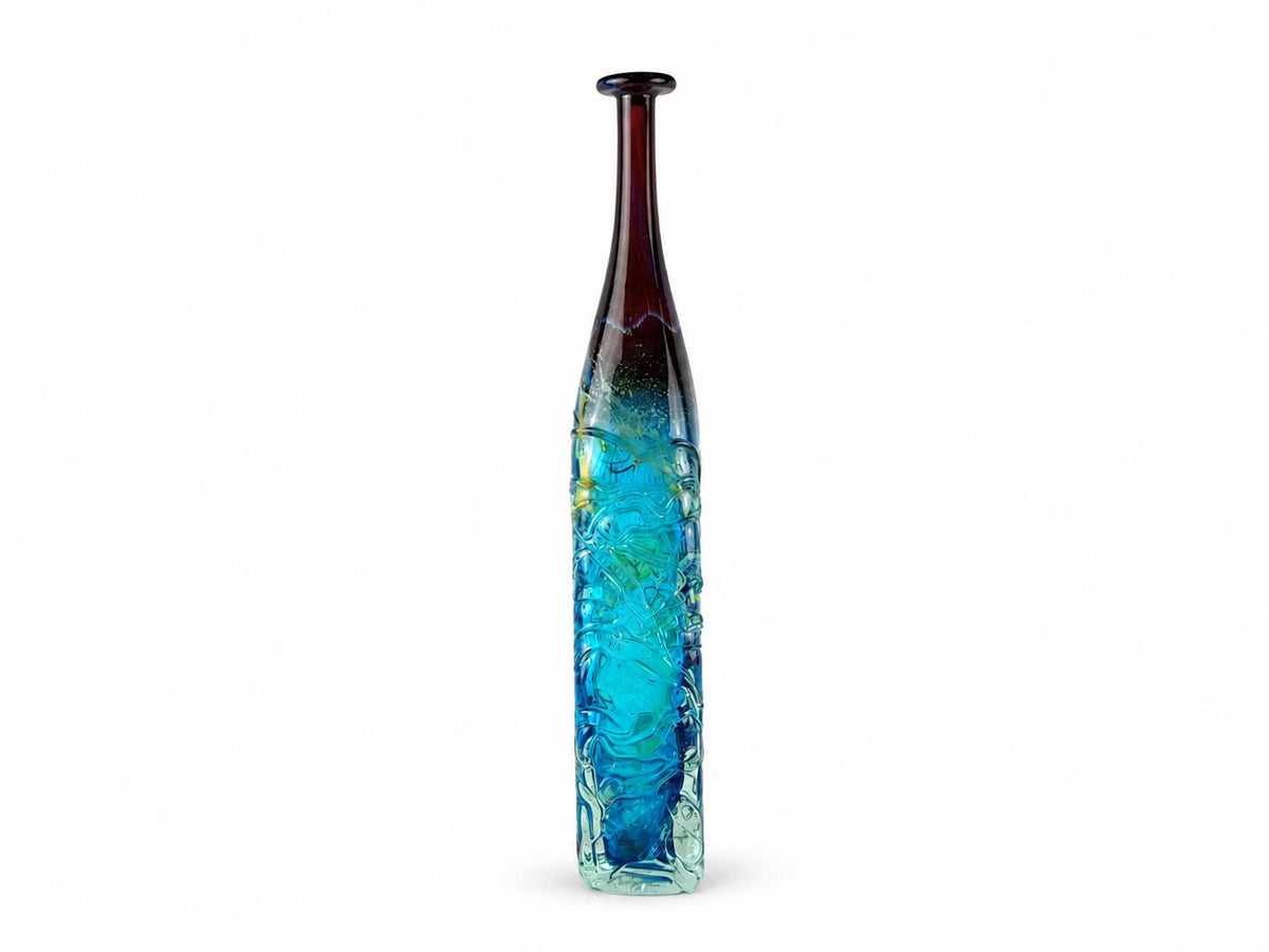 Vintage MDINA Attenuated Glass vase by Michael Harris Malta 1960s 1970s