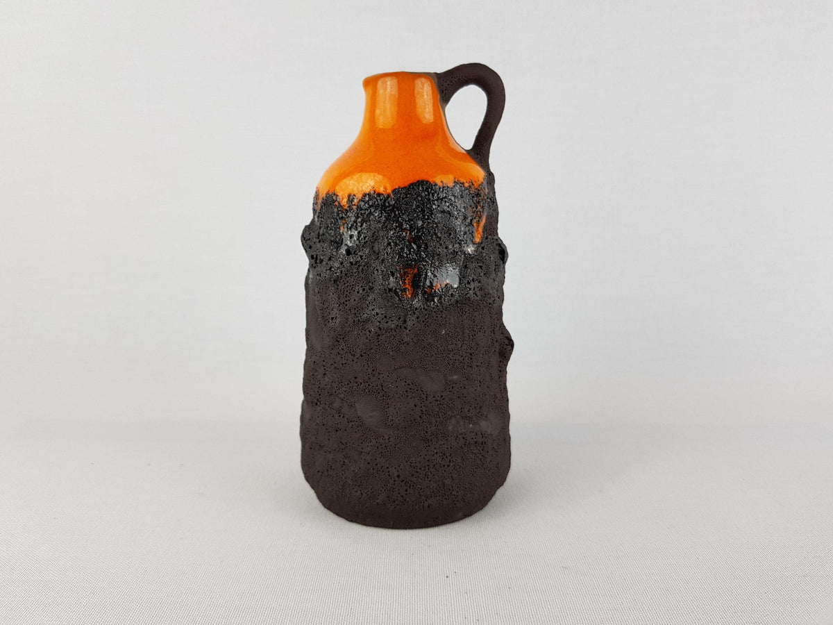 Vintage MAREI KERAMIK (Majolikafabrik Rheinbach) Orange and Brown Fat Lava Vase 106/16 West German Pottery 1970's