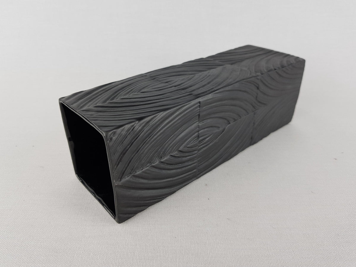Black Vintage ROSENTHAL Relief Porcelain China Vase by Martin Freyer Studio Linie Porcelaine Noire 1970s