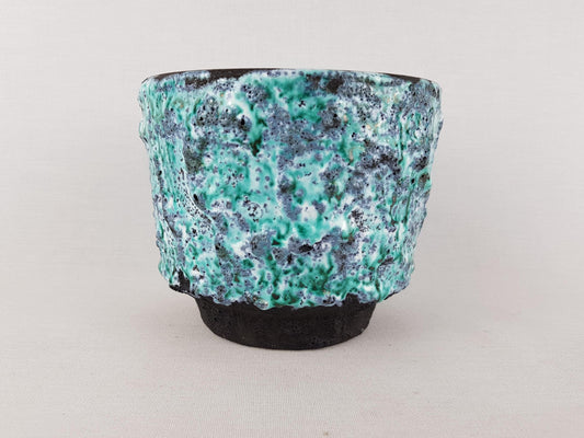 Vintage MAREI KERAMIK Green and Blue Fat Lava Planter / Flower Pot West German Pottery 1970s