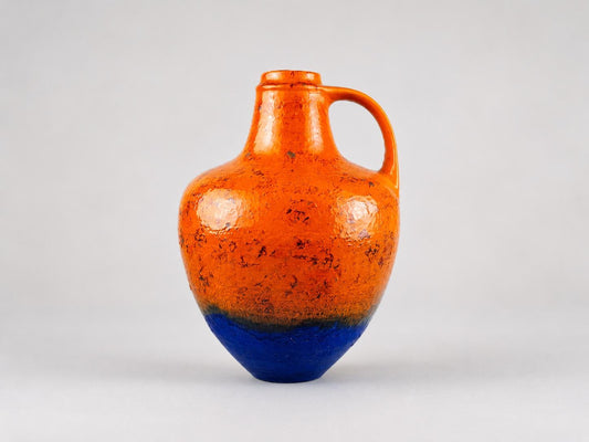 XXL Vintage CARSTENS KERAMIK Orange and Blue Floor Vase C242-44 1960s