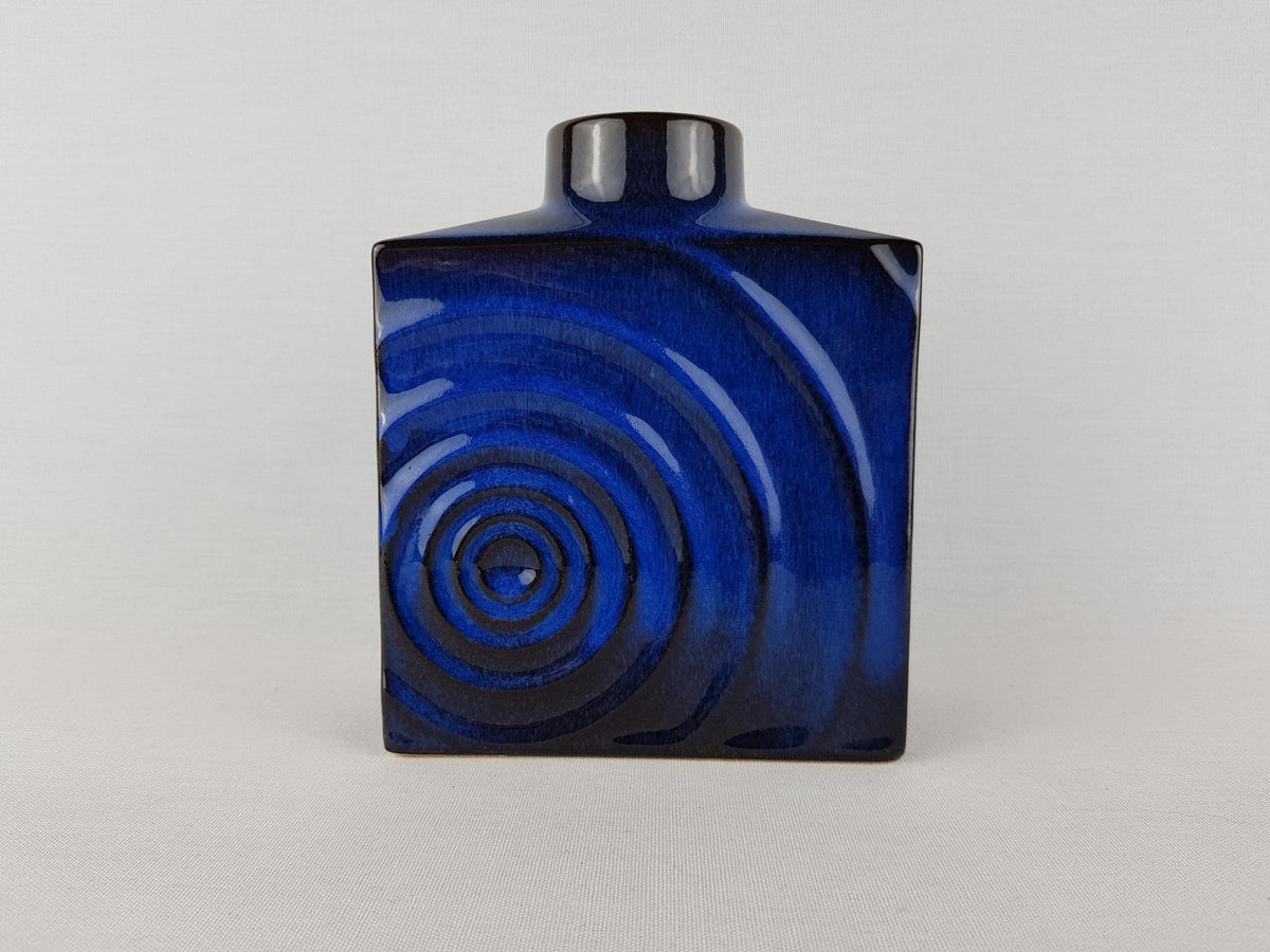 Vintage STEULER KERAMIK Blue Zyklon Vase by Cari Zalloni 191-15 West German Pottery 1970s