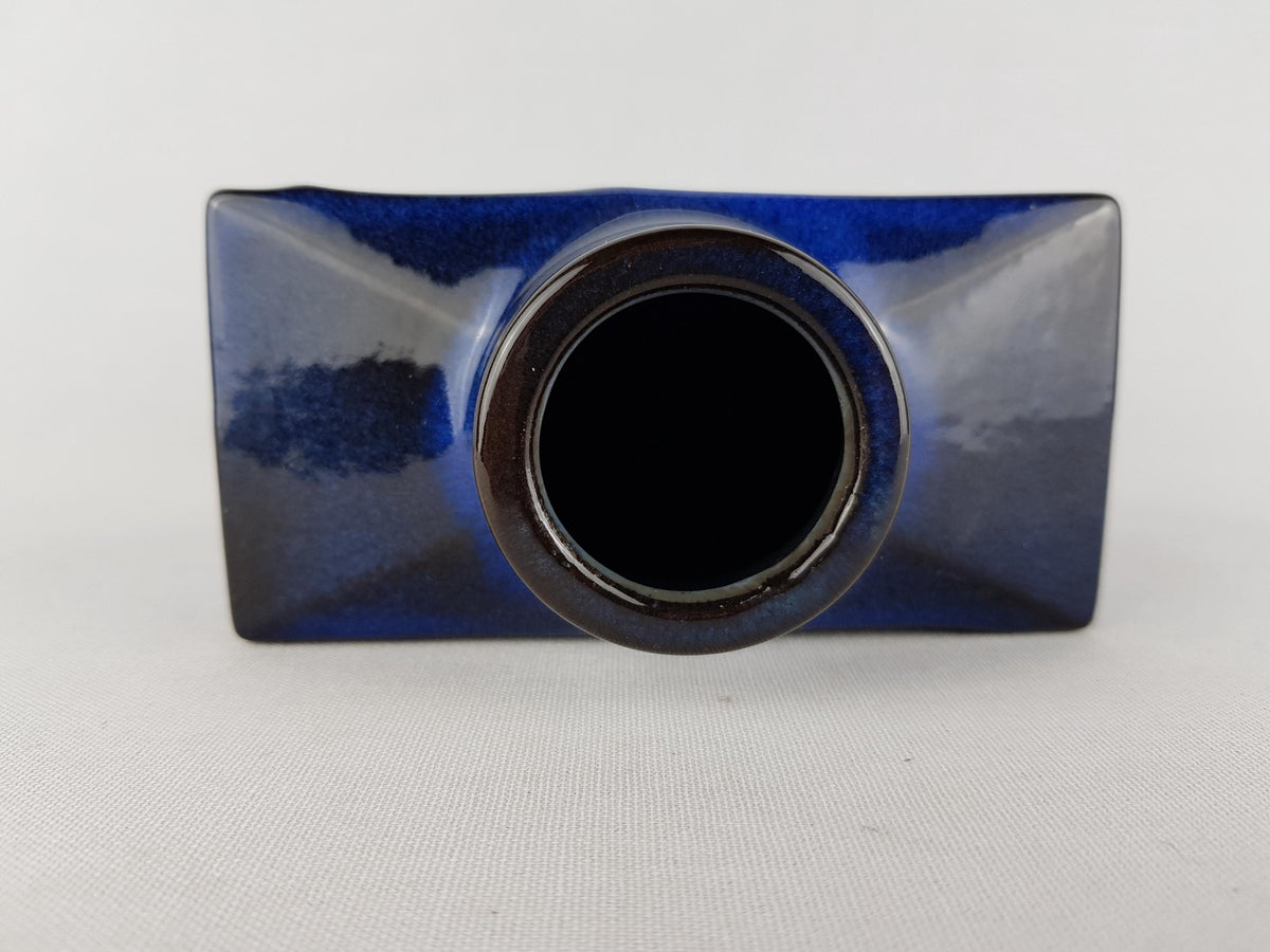 Vintage STEULER KERAMIK Blue Zyklon Vase by Cari Zalloni 191-15 West German Pottery 1970s