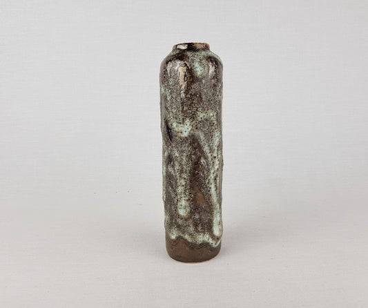 Vintage ES KERAMIK (Emons & Söhne) Brown and Beige Fat Lava Vase 606/17 West German Pottery 1970s