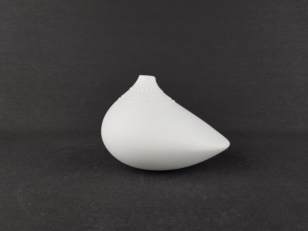 RARE Rosenthal Studio-Line Black Porcelain White Pollo vase by Tapio Wirkkala 1970's
