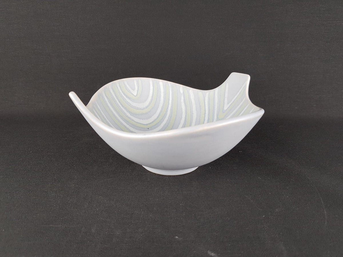 Vintage DÜMLER & BREIDEN Grey Green Ceramic Bowl 308-20 West German Pottery 1960s Mid Century Modern