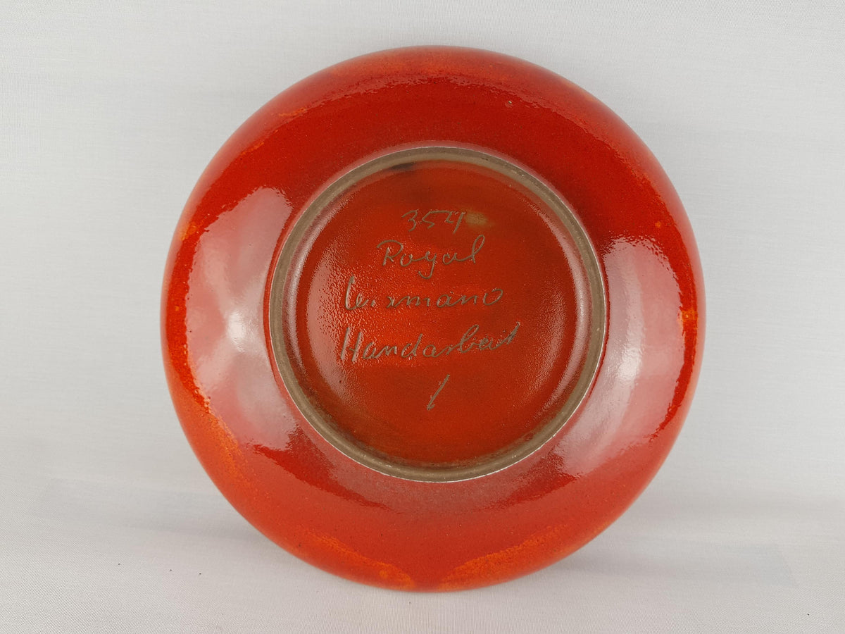 Vintage CERAMANO Royal Bowl 354, Red Crown Bowl, West German Pottery 1960s 1970s