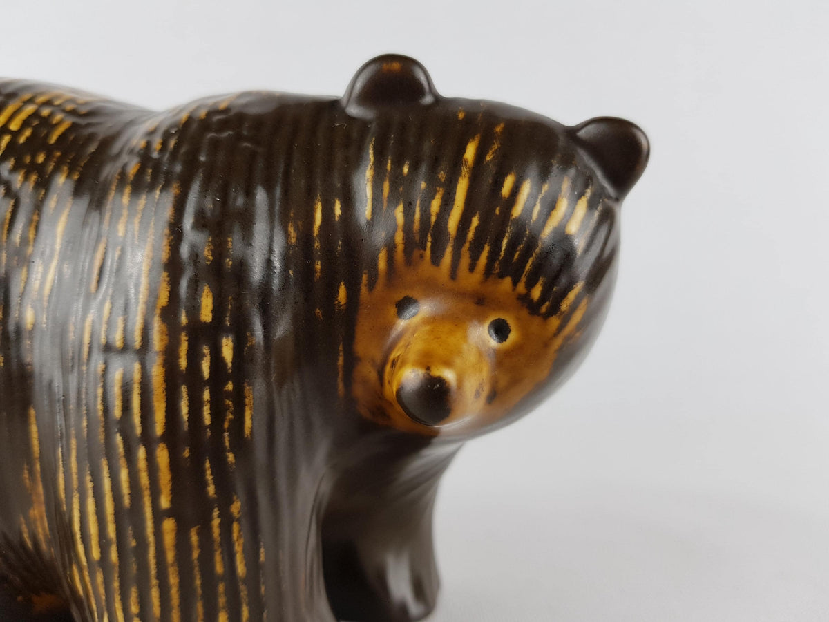 Vintage LISA LARSON Ceramic Bear "Björn" from Lillskansen Series of Gustavsberg Studio Pottery Sweden 1977s