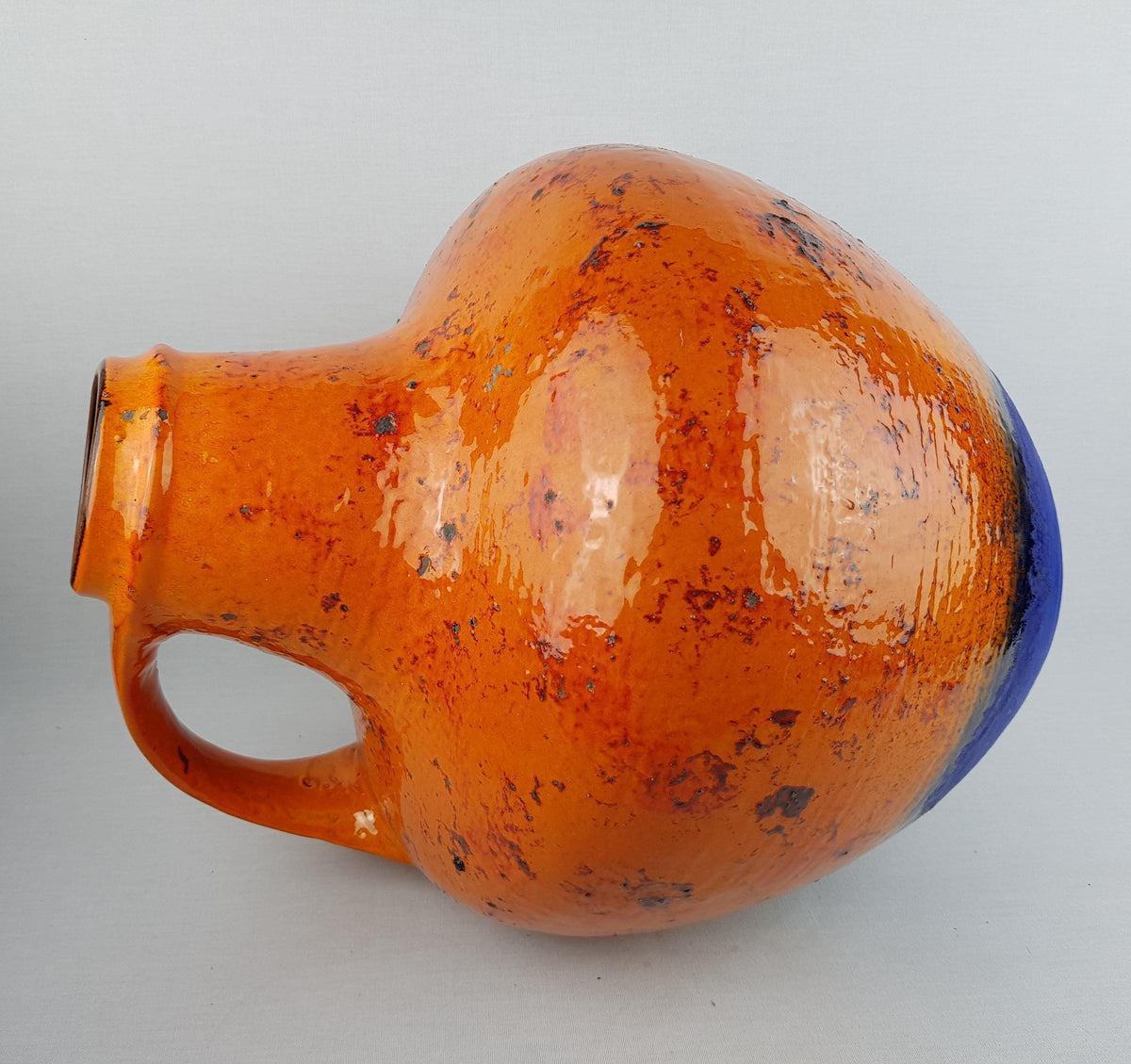 XXL Vintage CARSTENS KERAMIK Orange and Blue Floor Vase C242-44 1960s