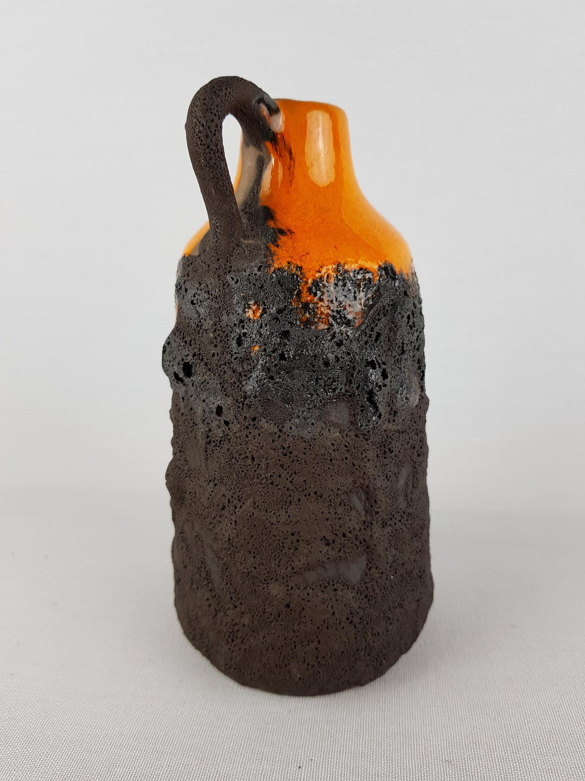 Vintage MAREI KERAMIK (Majolikafabrik Rheinbach) Orange and Brown Fat Lava Vase 106/16 West German Pottery 1970's