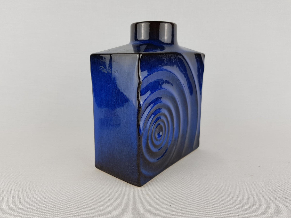 Vintage STEULER KERAMIK Blue Zyklon Vase by Cari Zalloni 191-15 West German Pottery 1970s