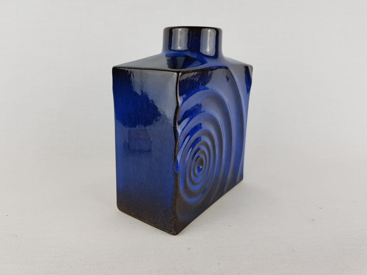 Vintage STEULER KERAMIK Blue Zyklon Vase by Cari Zalloni 191-15 West German Pottery 1970s