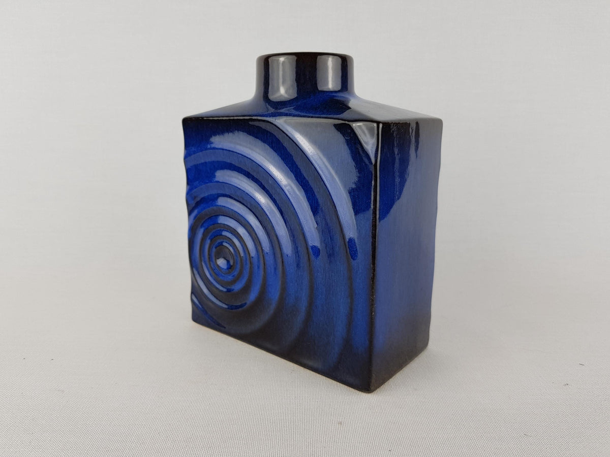 Vintage STEULER KERAMIK Blue Zyklon Vase by Cari Zalloni 191-15 West German Pottery 1970s