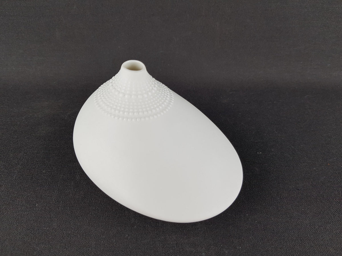 RARE Rosenthal Studio-Line Black Porcelain White Pollo vase by Tapio Wirkkala 1970's