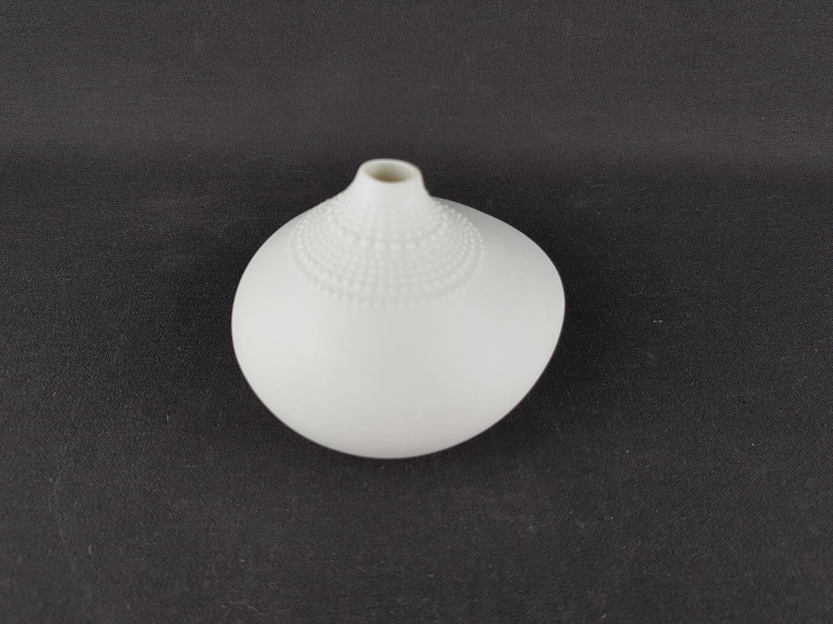 RARE Rosenthal Studio-Line Black Porcelain White Pollo vase by Tapio Wirkkala 1970's