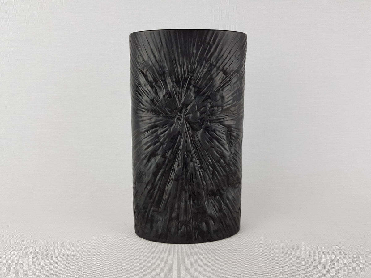Rare Vintage ROSENTHAL Studio Linie Porcelaine Noire Relief Vase by Martin Freyer | Black Bisque Porcelain | West Germany 1970s