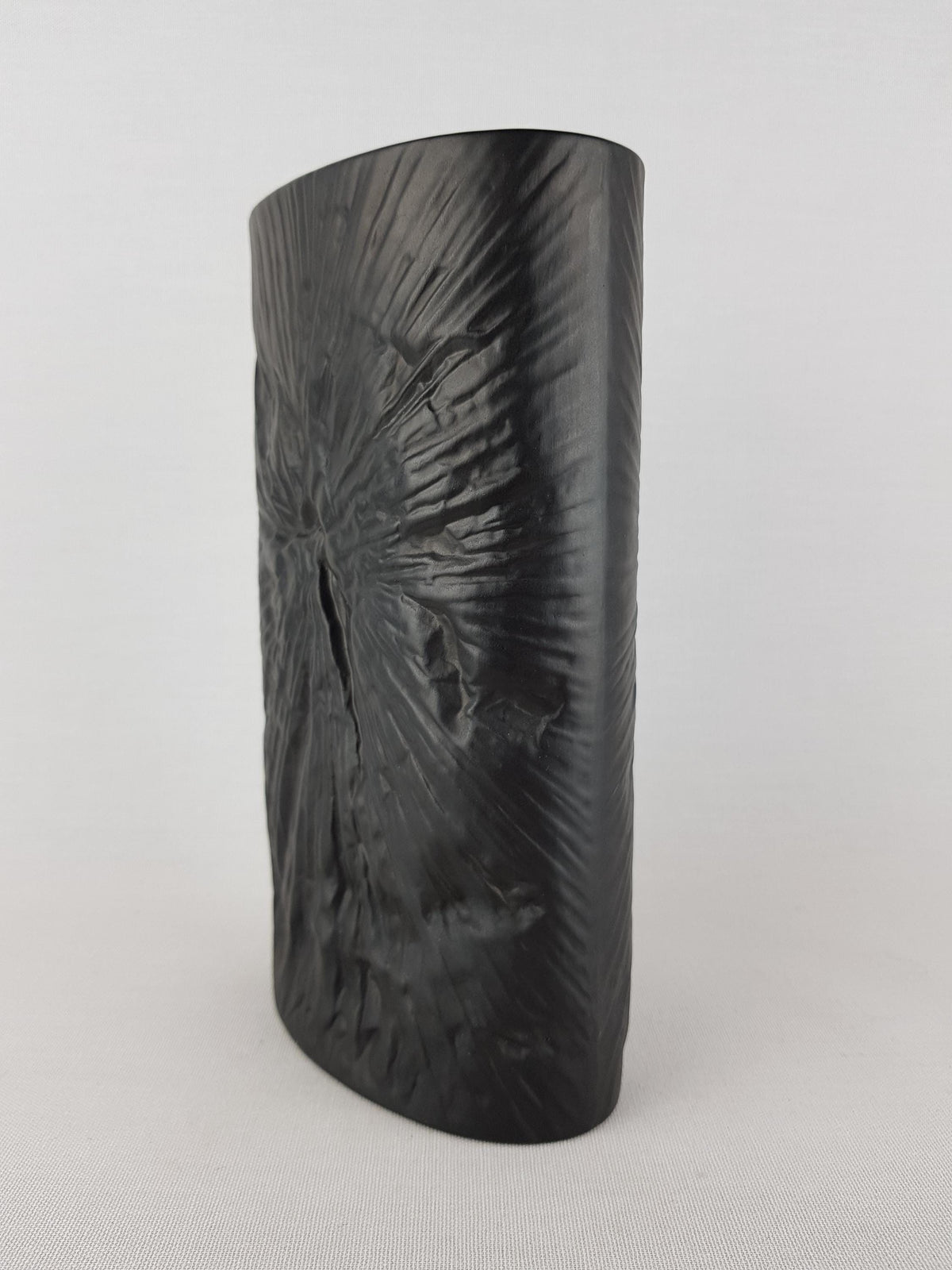 Rare Vintage ROSENTHAL Studio Linie Porcelaine Noire Relief Vase by Martin Freyer | Black Bisque Porcelain | West Germany 1970s
