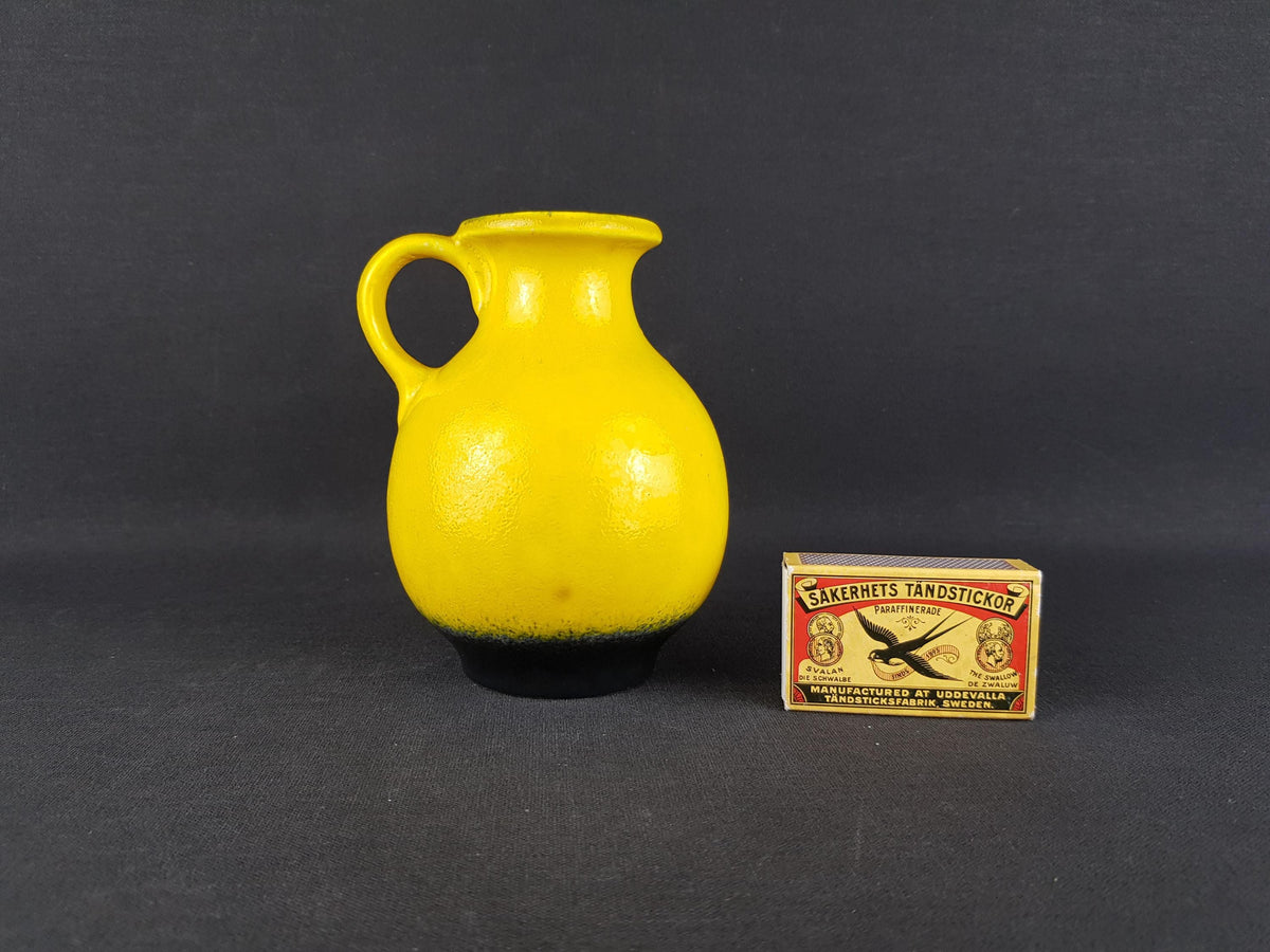 Vintage JASBA KERAMIK Yellow Vase 1231 20 West German Pottery 1970s