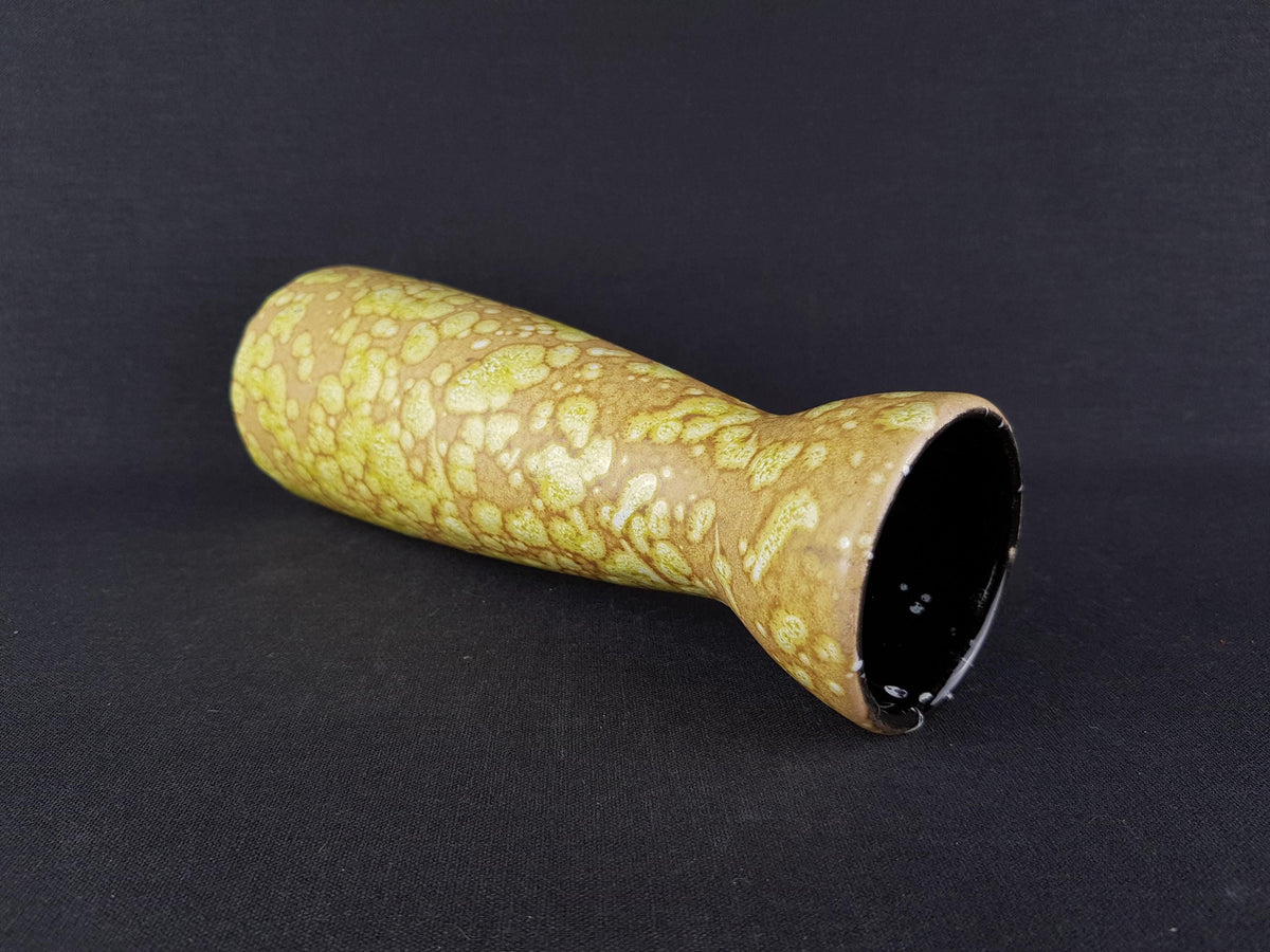 Vintage SCHEURICH KERAMIK Yellow Fat Lava Diabolo Vase 520-22, West German Pottery 1970s