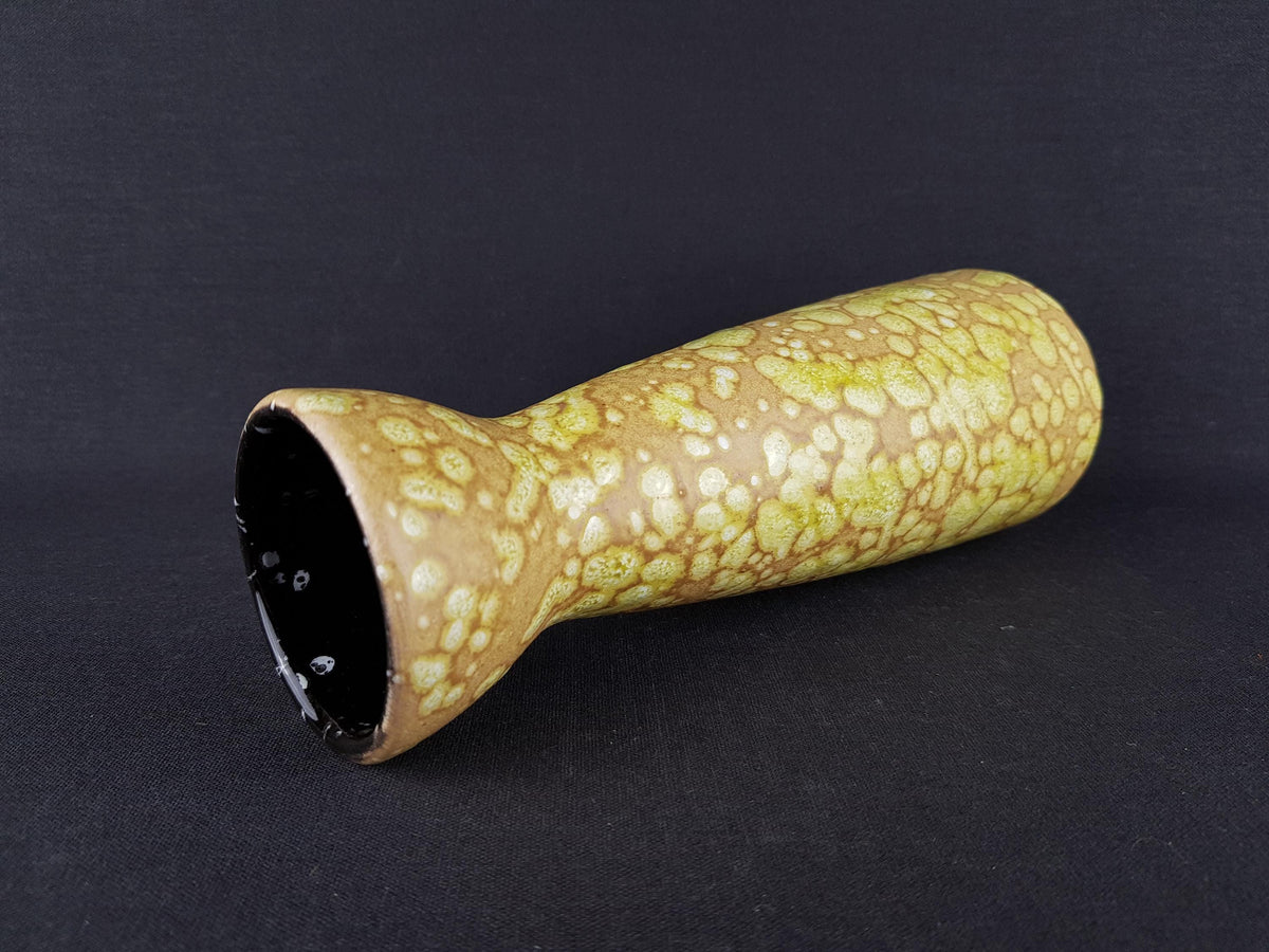 Vintage SCHEURICH KERAMIK Yellow Fat Lava Diabolo Vase 520-22, West German Pottery 1970s