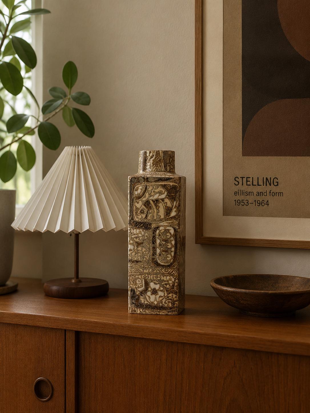 Vintage ROYAL COPENHAGEN Brown Vase from the Baca Design Line by Nils Thorsson from Denmark Danish Pottery 1960-70