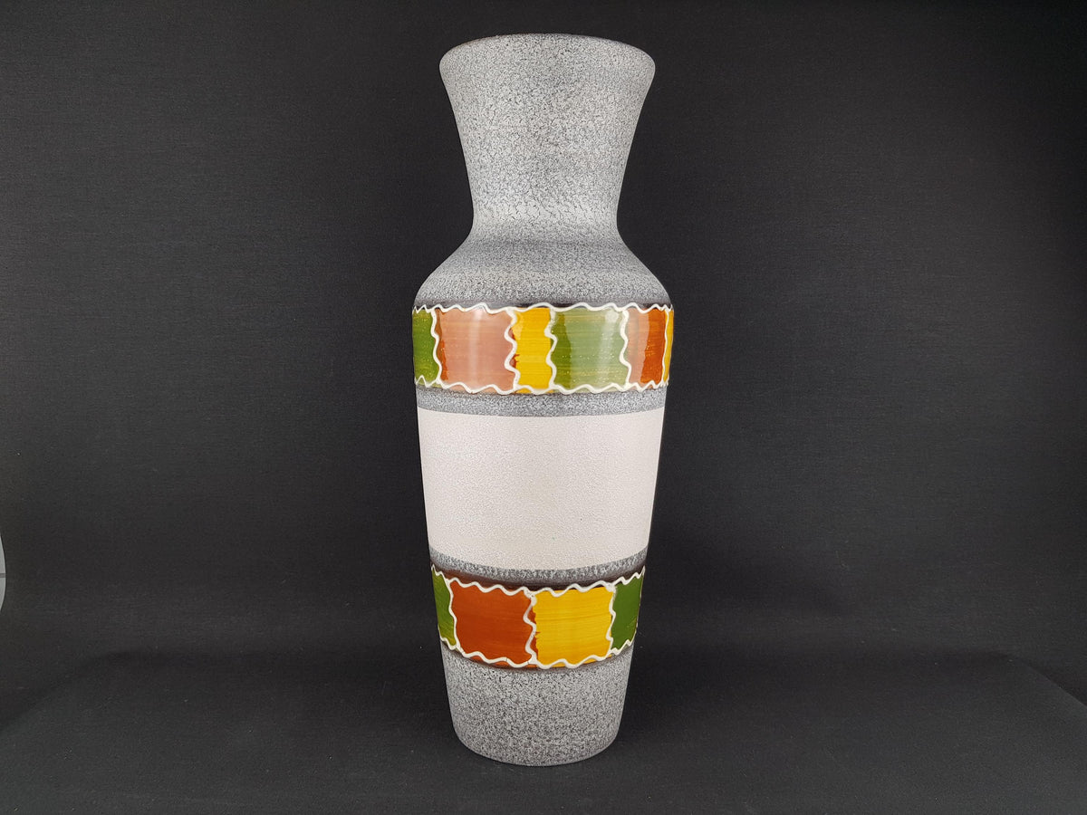 Vintage BAY KERAMIK Grey Vase with Merzig Decor 509-40 West German Pottery 1966s