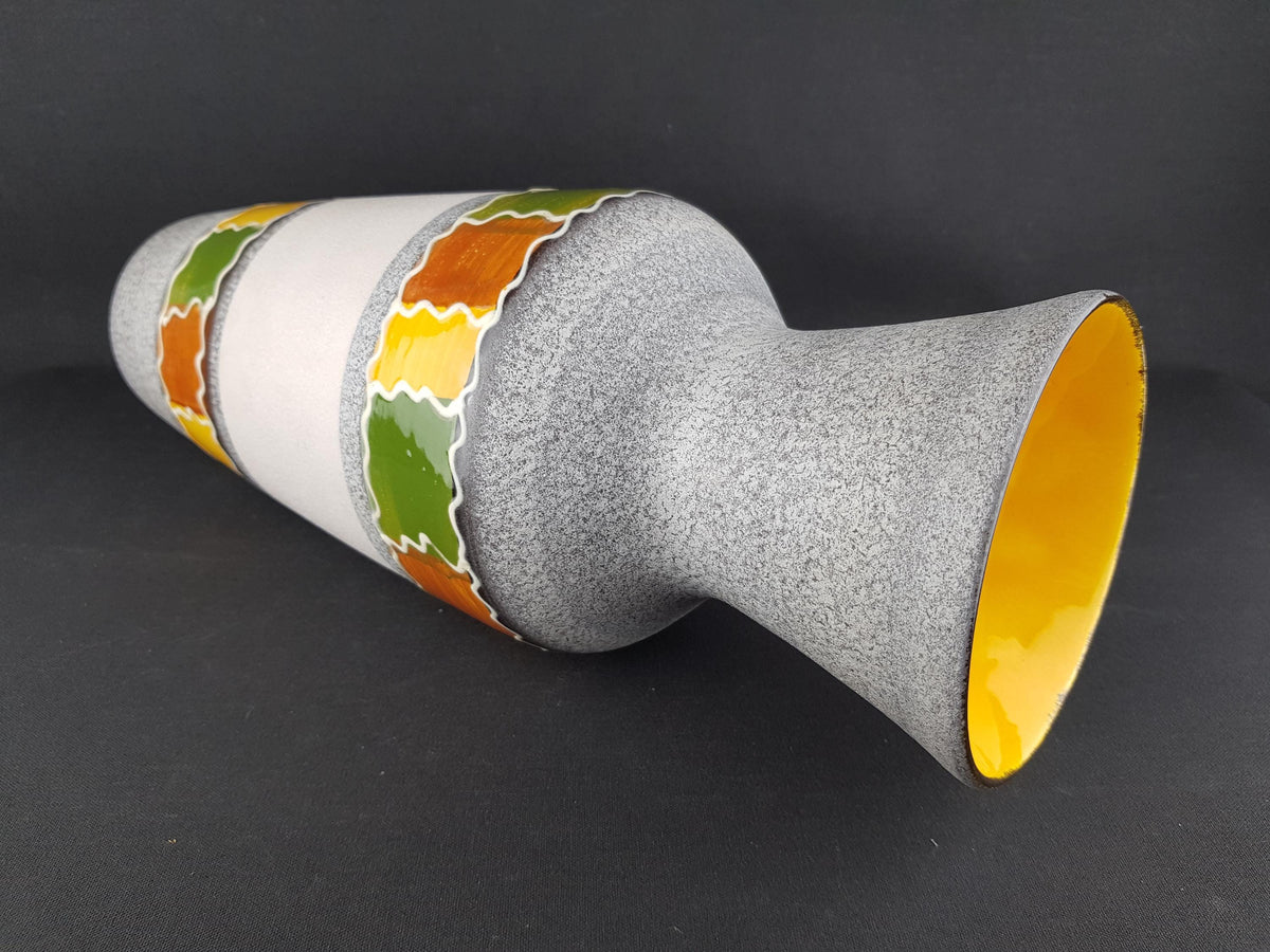Vintage BAY KERAMIK Grey Vase with Merzig Decor 509-40 West German Pottery 1966s