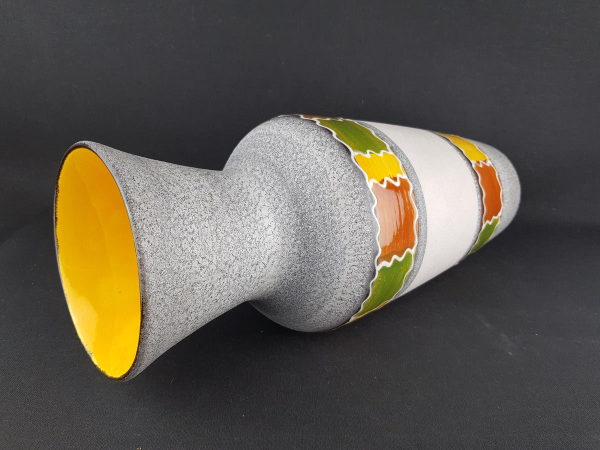 Vintage BAY KERAMIK Grey Vase with Merzig Decor 509-40 West German Pottery 1966s