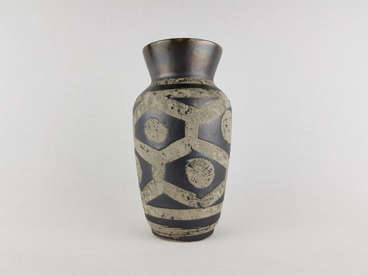 Vintage CARSTENS KERAMIK Grey and Black with Ankara Decor West German Pottery 1960s