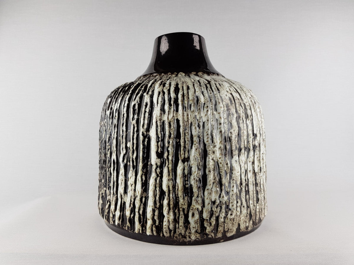 Vintage CERAMANO Metallic Brown Vase with SYRAKUS Decor 220 West German Pottery 1960s