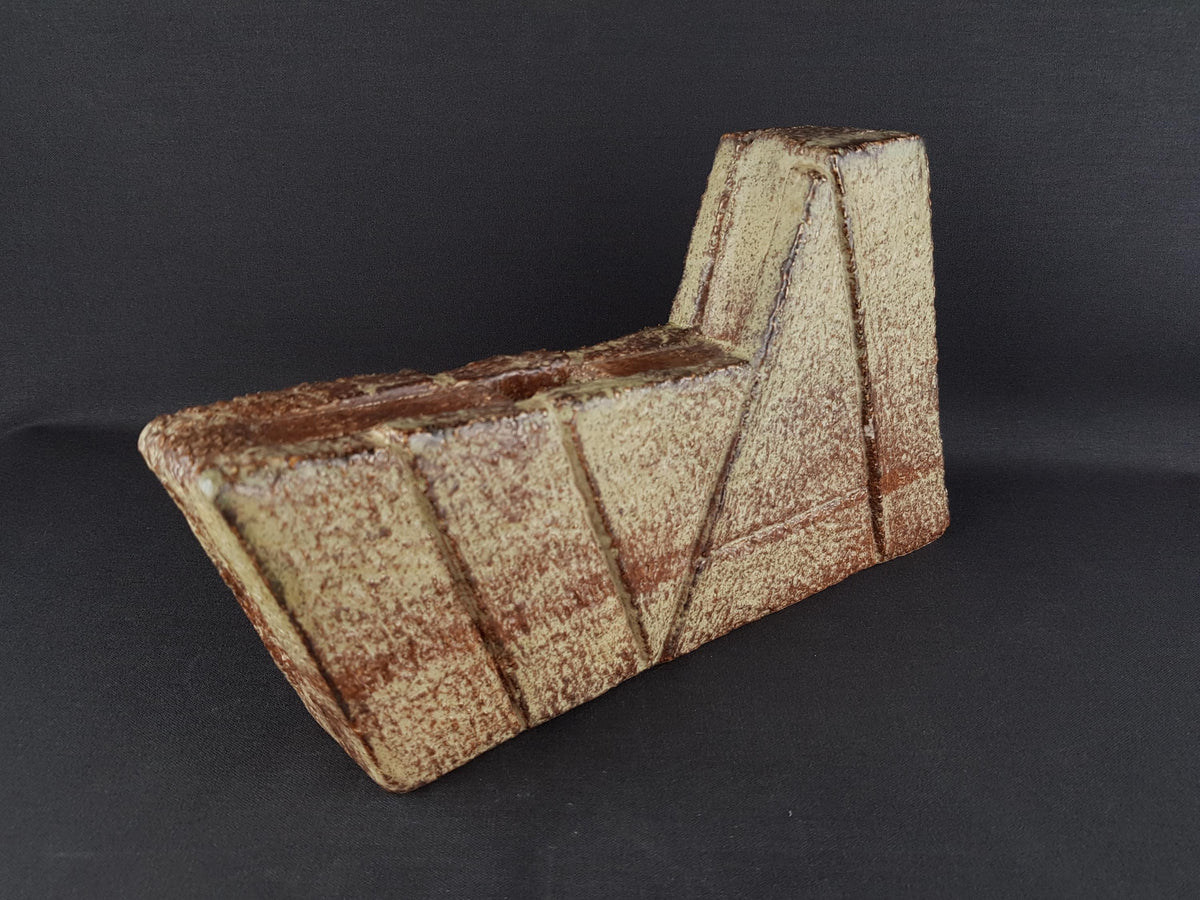Vintage ROBERT STURM Studio Pottery Sculpture Vase ST 77, Brutalist Ceramic Art Vessel, German Studio Keramik 1977
