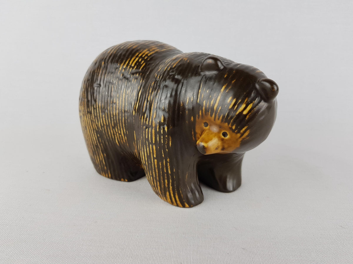 Vintage LISA LARSON Ceramic Bear "Björn" from Lillskansen Series of Gustavsberg Studio Pottery Sweden 1977s